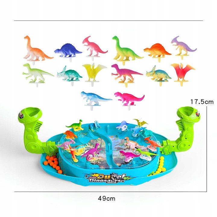 Interaktív dinoszaurusz játék szett, 2 játékos, többszínű, 3+ éves gyermekeknek