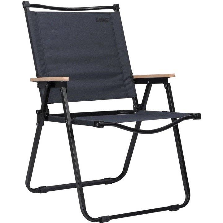 Scaun camping, pliabil Abbey LUCCA-085, Melanj antracit/negru, 62 x 54 x 85 cm