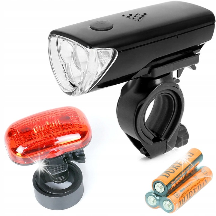 Set lampi LED pentru bicicleta, Profex, fata si spate, 2 moduri de iluminare, rezistente la apa, dimensiuni mici