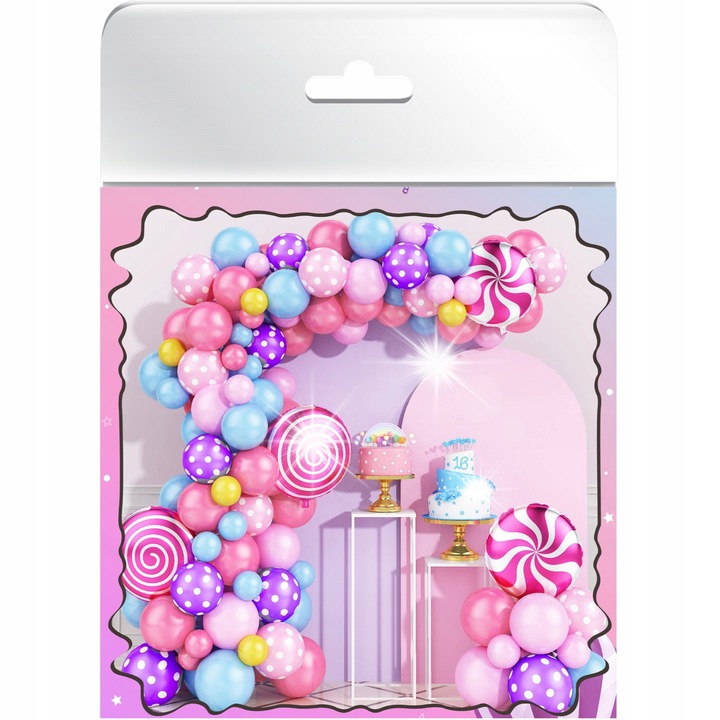 Lufi girland, dekorációs készlet partikhoz, többszínű