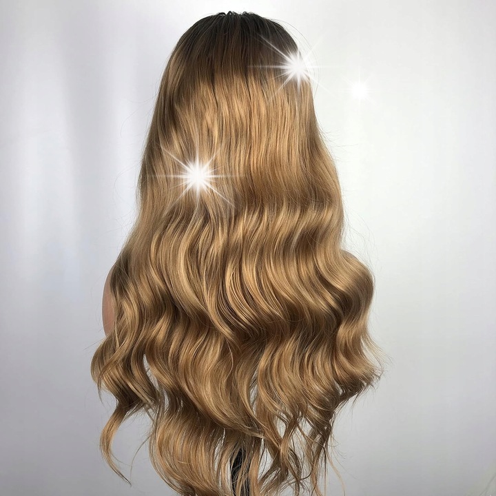 Дълга вълнообразна руса перука с мрежа и лента, Korbi, 50см, лесна за поддръжка