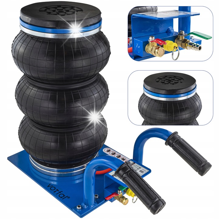 Cric pneumatic Vorfal 3.5T, inaltime ridicare 15-40cm, capacitate 3500kg, cu manere ergonomice