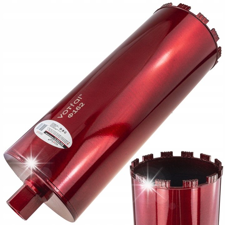 Set de 12 burghie diamantate pentru beton Vorfal 162x450mm, 1.1/4 UNC, utilizare umeda