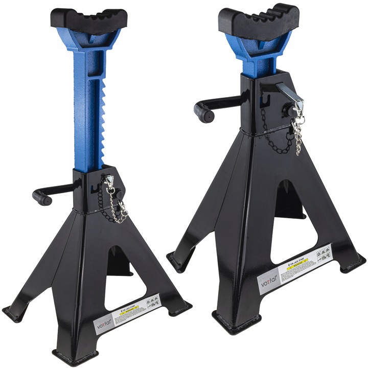 Комплект стойки за автомобил Vorfal, 6 тона, с двойно заключване и гума, комплект 2 броя