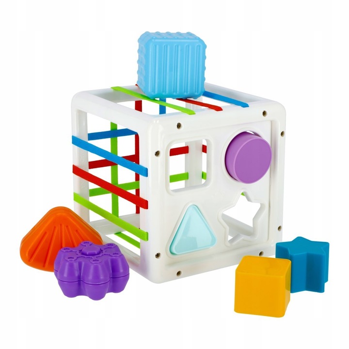 Сортер форми, 11 цветни блокчета, развитие на фината моторика, 18 месеца+