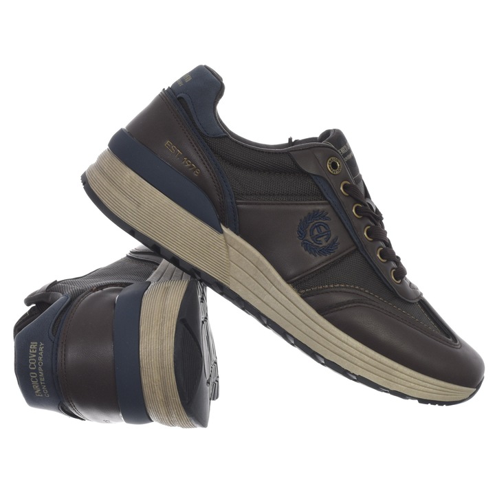 Tenisi barbati EJM526D41/03, Enrico Coveri, Sintetic/Textil, Bleumarin/Maro