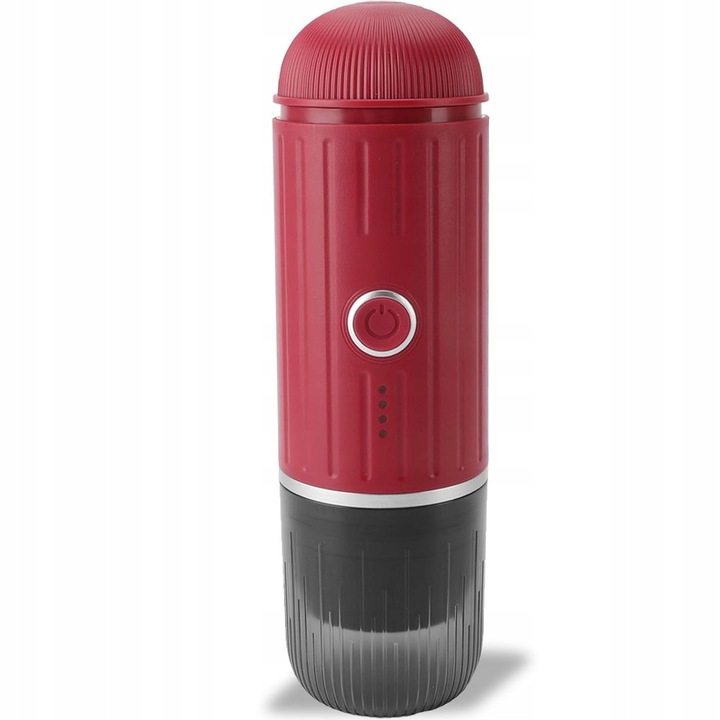Espressor portabil, Mobes, 19 bar, rosu, 80 ml, compatibil cu capsule Nespresso si cafea macinata