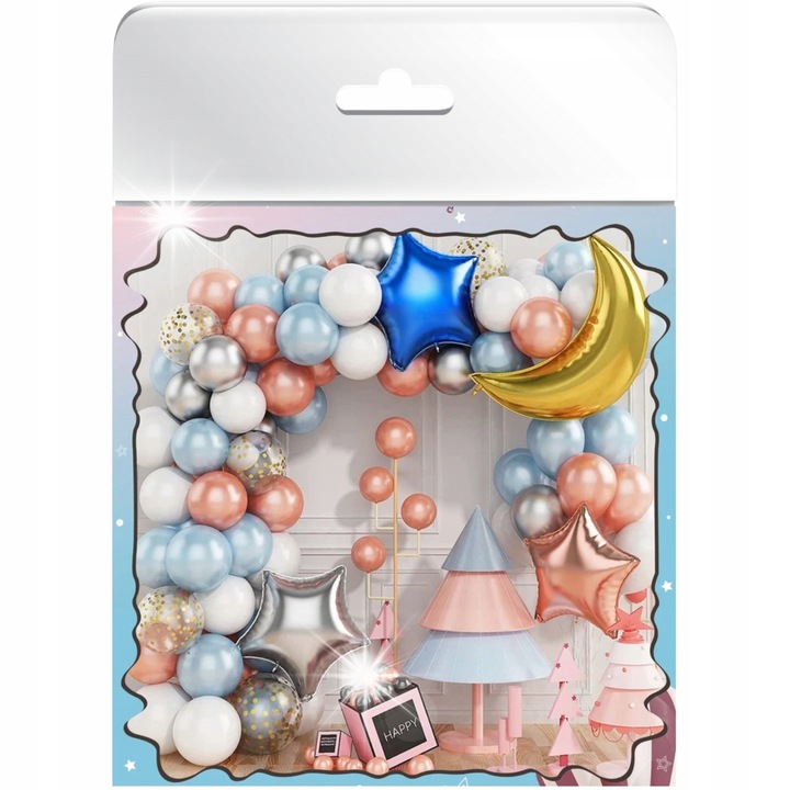 Lufi girland, dekorációs készlet partikra, többszínű