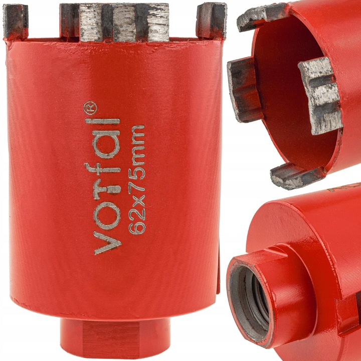 Otwornica diamantata Vorfal 62 mm, 4 segmente, M22, 62x75 mm