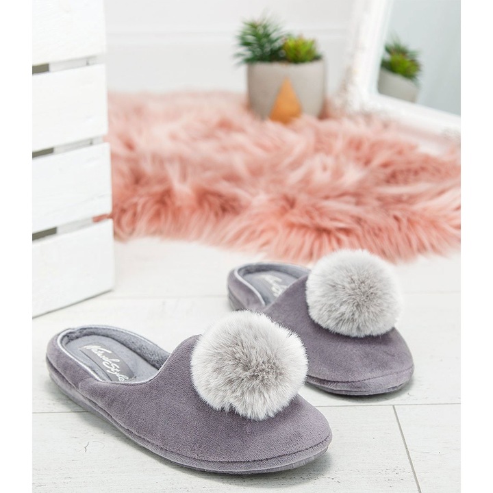 Papuci de dama Natural Style NS-268 Gri, Gri, 36