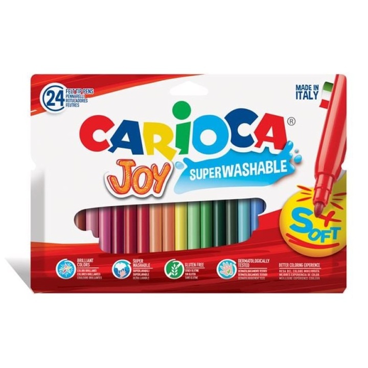 Комплект от 24 тънки миещи се маркера Carioca