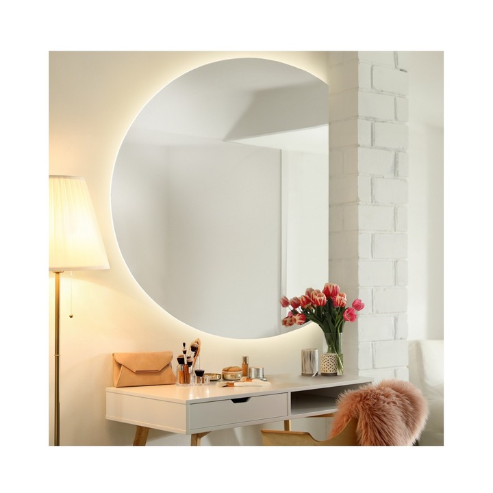Oglinda, Alfaram, kerek, világítással, 90cm, 4mm