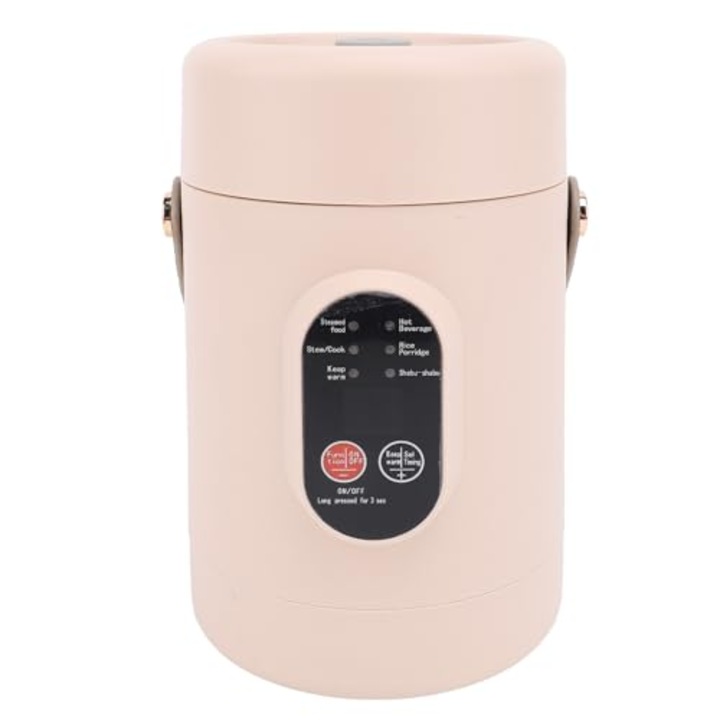 Asixxsix Mini elektromos főzőedény, 500W, 0.5l, Melegen tartó funkció, Átlátszó fedő
