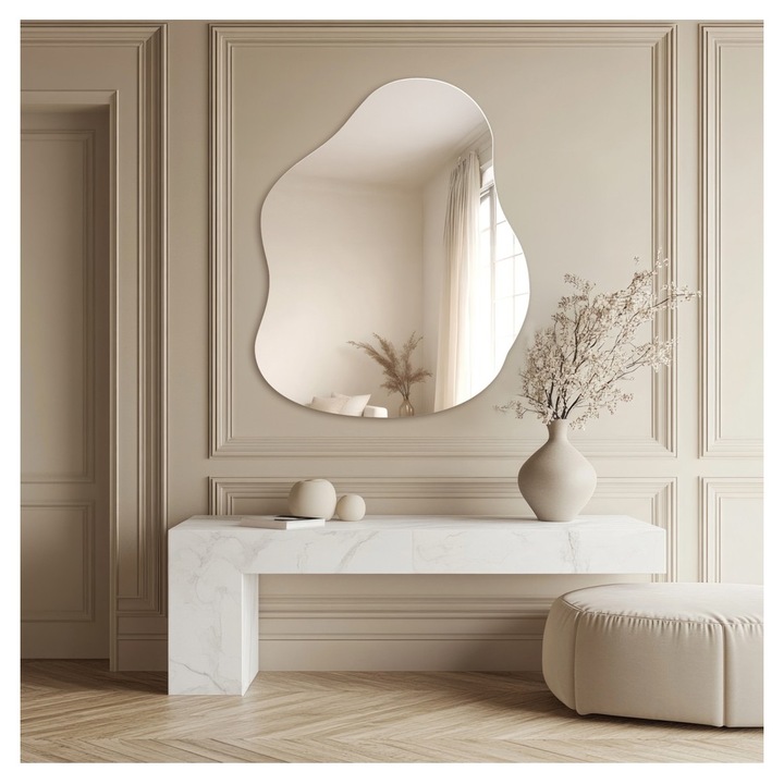 Dekoratív tükör, Alfaram, organikus, 80x103cm