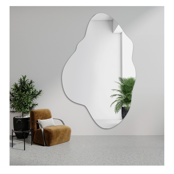 Dekoratív tükör, Alfaram, 90x144cm, organikus, függesztett