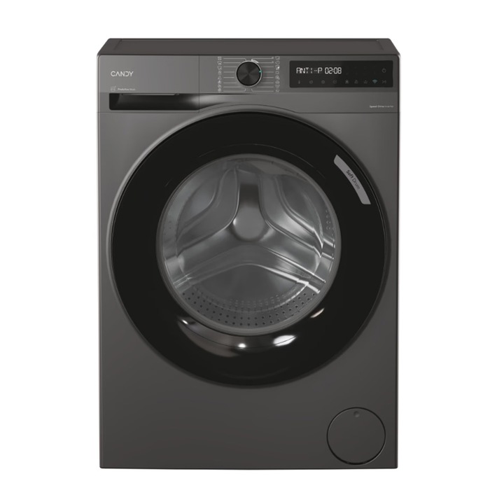 Masina de spalat rufe Candy BR 47SBL8G-S, Wi-Fi, Speed Drive Inverter, Steam, Soft Drum, ProActive Wash, 1400 rpm, 7 kg, Clasa A, Gri inchis