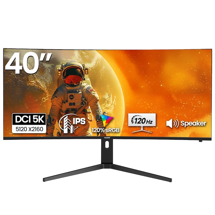 Monitor de gaming curbat Gawfolk 40 inch, ultrawide 5K, 120Hz, Freesync ...