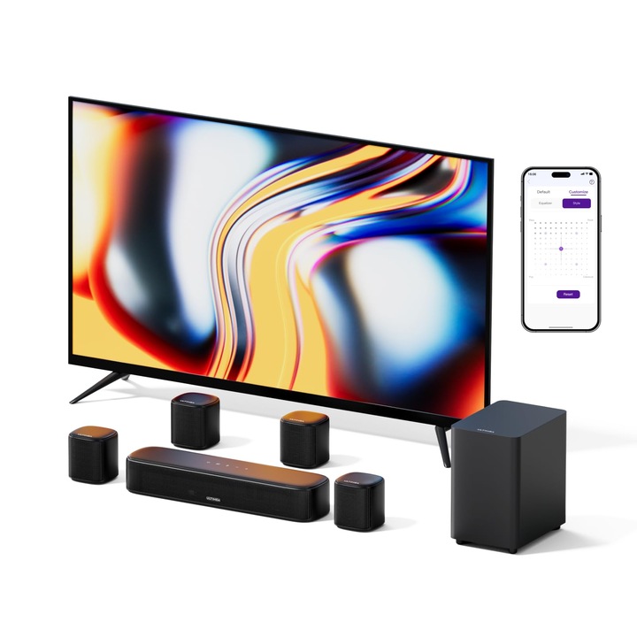 ULTIMEA Aura A40 soundbar, 7.1 csatornás, 4" mélynyomó, Bluetooth 5.3