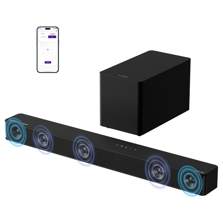 Soundbar ULTIMEA 5.1 csatornás, mélynyomó, Bluetooth 5.4, 340 W