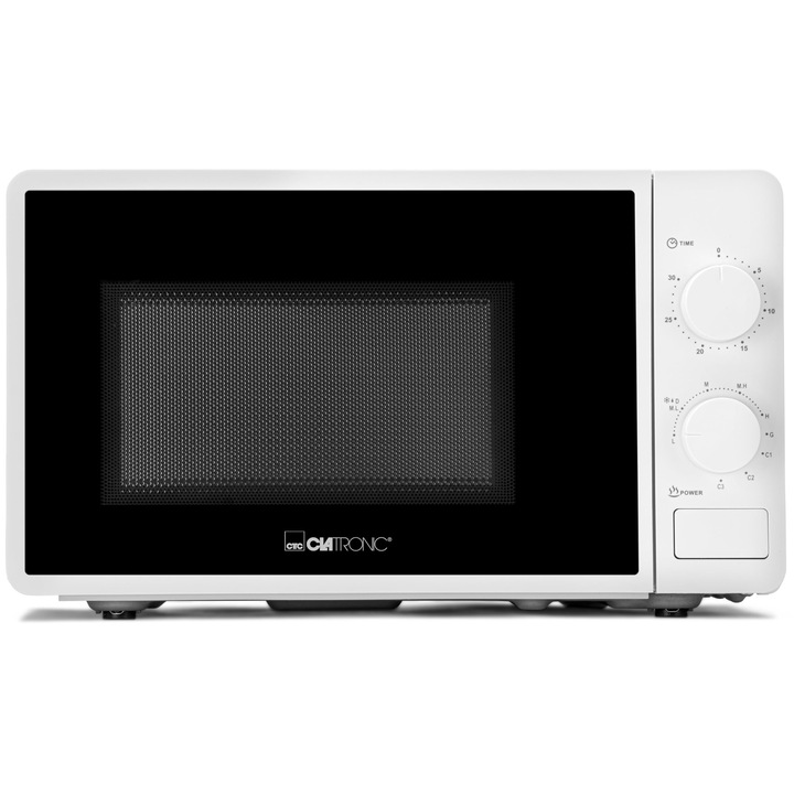 Clatronic® cuptor cu microunde cu gratar, 800 wati, 5 niveluri, 20 litri spatiu de gatit, Placa rotativa 360°, Cronometru cu semnal final, inclusiv gratarul gratar, Cuptor cu microunde, Cuptor cu microunde, MWG 792 alb