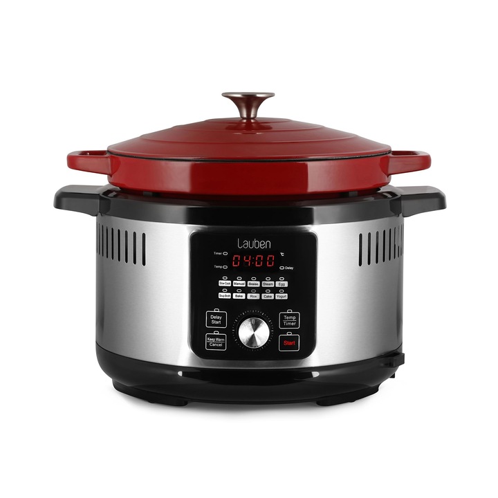 Lauben Ovensafe Multicooker 6000Rs multifunkcionális edény, 6L, 10 program, zománcozott öntöttvas