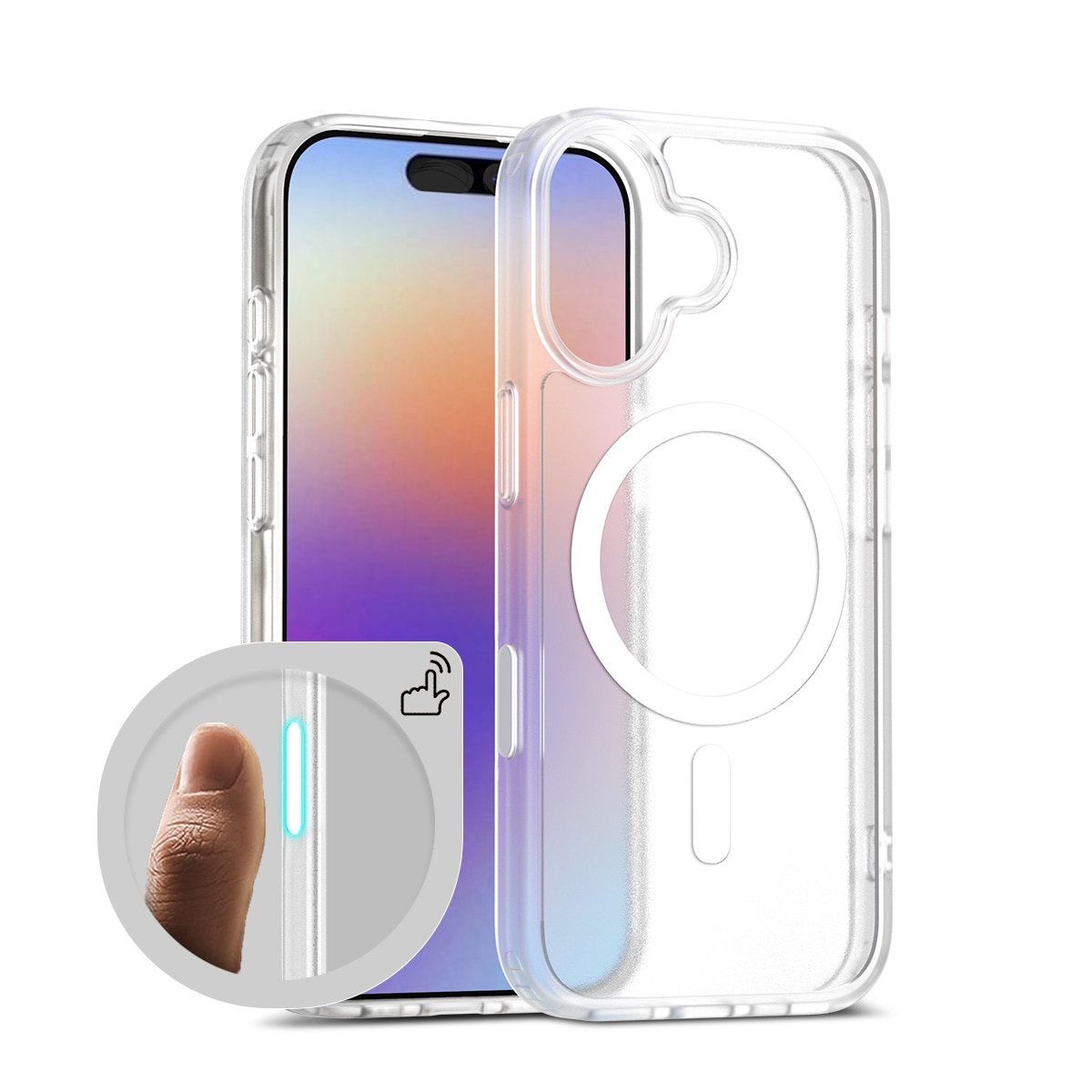 Husa de protectie pentru iPhone 17, Omelivon, MagSafe, Incarcare Wireless, Antisoc, Margini Ridicate pentru Protectia Ecranului si a Camerelor, Alb Transparent