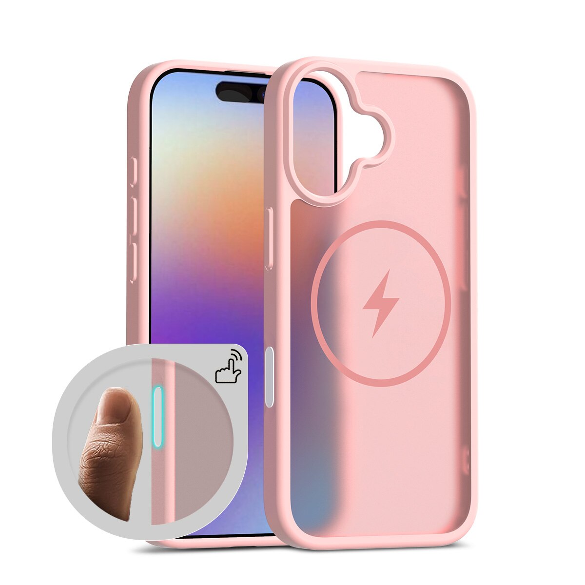 Husa de protectie pentru iPhone 17, Omelivon, MagSafe, Incarcare Wireless, Antisoc, Margini Ridicate pentru Protectia Ecranului si a Camerelor, Roz