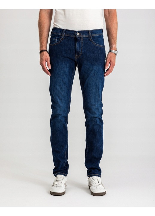 Мъжки дънки, Mustang, Oregon Tapered, Ниска талия, 100% памук, Цип, Дълги, 5 джоба, Син, Син