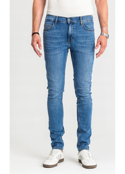 Blugi Barbati, Mustang, Frisco, Talie Medie, 100% Bumbac, Fermoar, Lungi, 5 Bunzuare, Albastru, Albastru