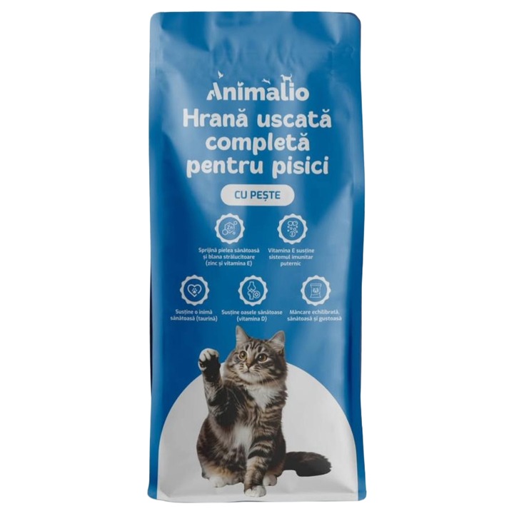 Hrana uscata pentru Pisici Animalio, cu peste, 10 kg