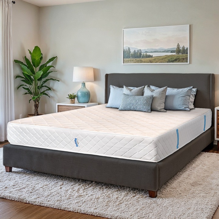 Ортопедичен матрак, Ortopedicus, Ergomed Memory Line, 200x160x24 см, индивидуално опаковани пружини, мемори пяна, ергономичен, анатомичен, калъф с дръжки, твърд