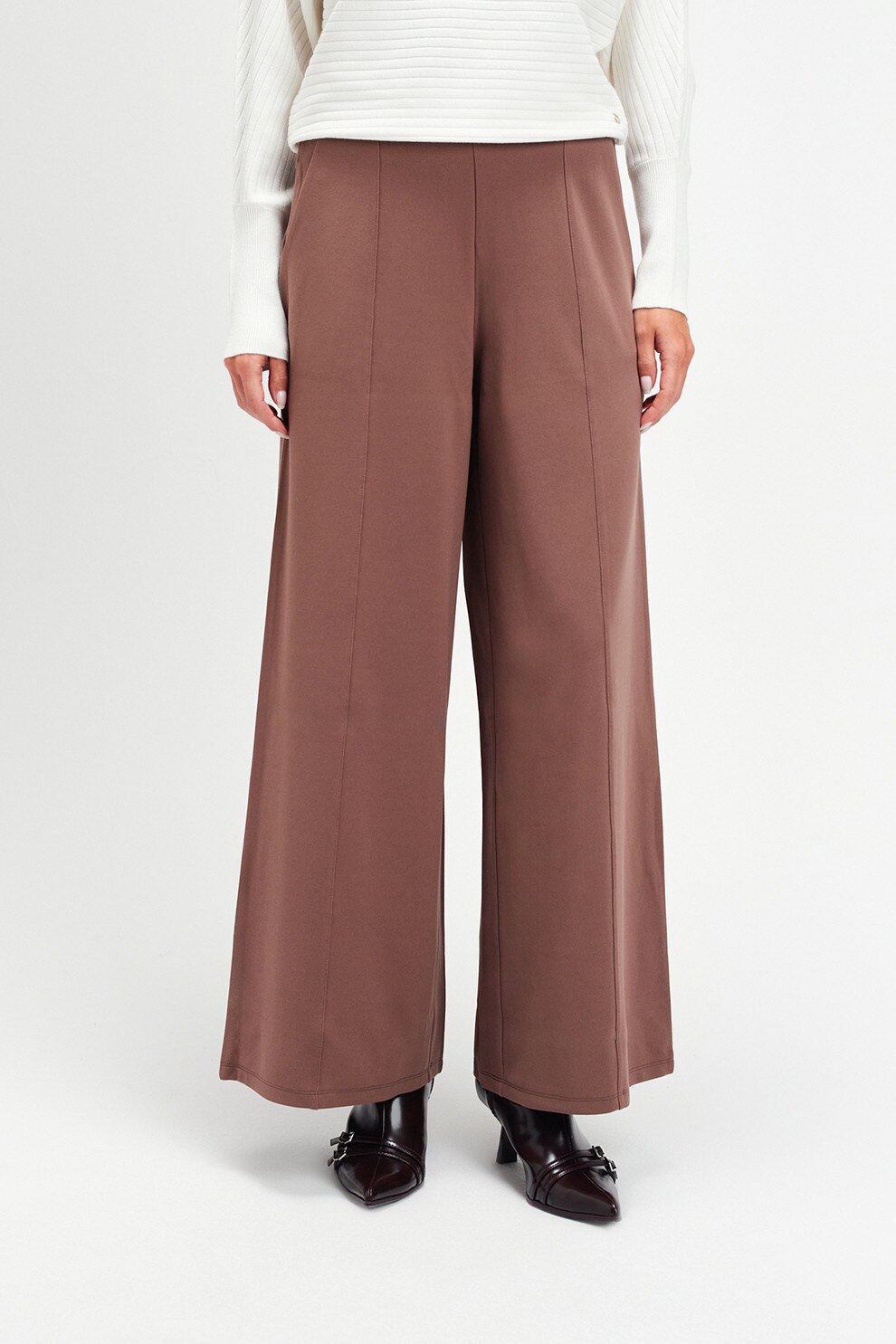 Top Secret, Pantaloni cu croiala ampla si talie ajustabila, Caramel, 36