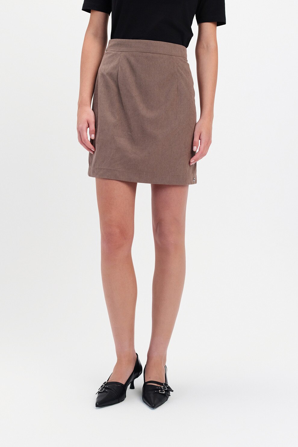 Top Secret, Fusta mini dreapta, Maro taupe, 36