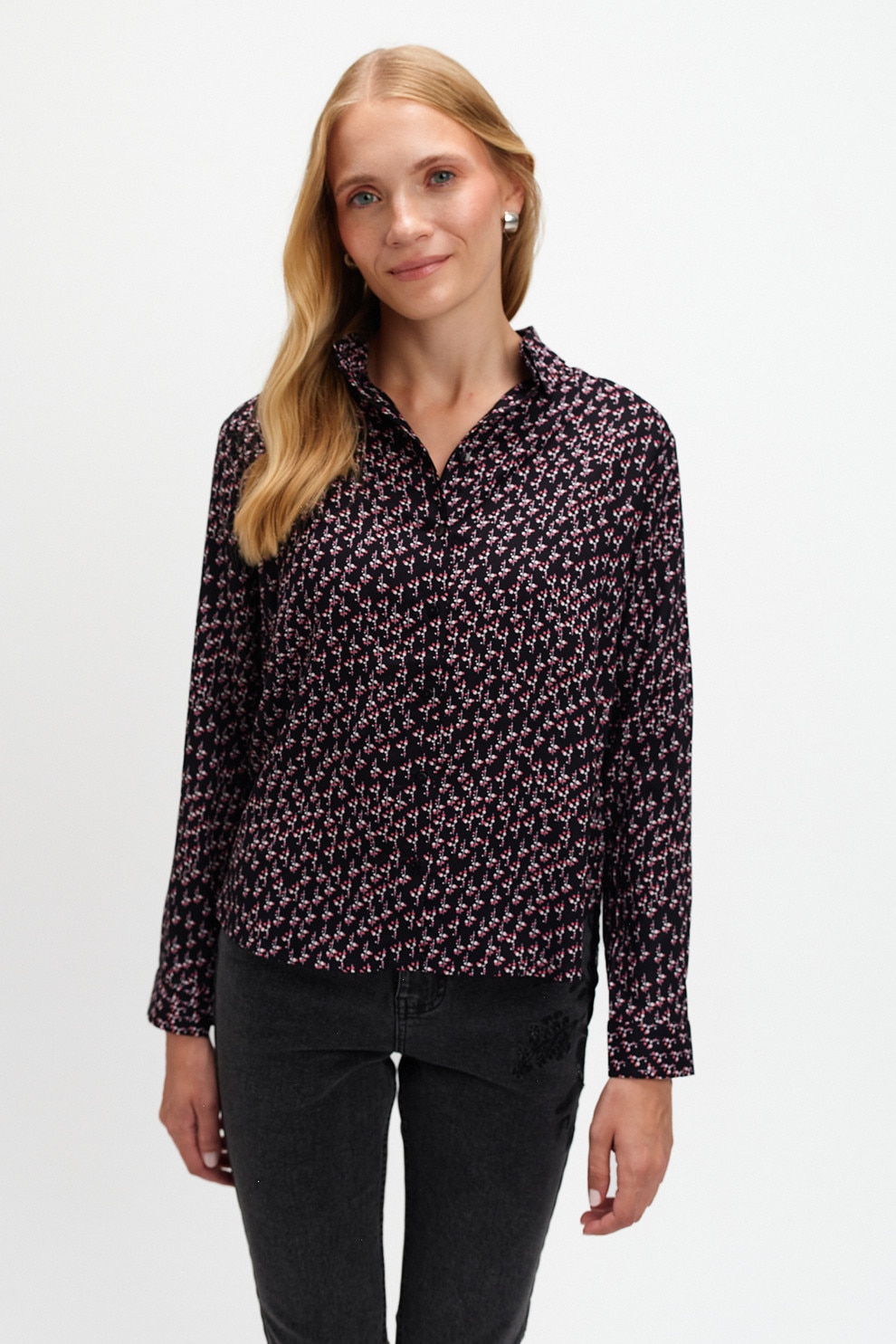 Top Secret, Camasa cu maneci lungi, Rosu capsuna, Bleumarin, Liliac prafuit, 44