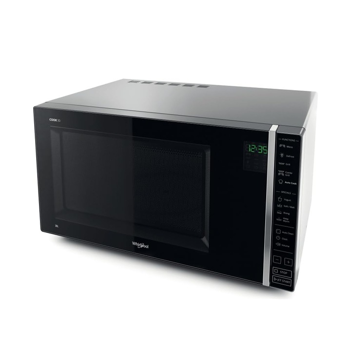 Whirlpool MWP 303 SB combinat gratar si cuptor cu microunde / 900 W / 30 L spatiu de gatit / Quartz Grill 1050 W / AutoClean / Functie iaurt / Functie topire / Functie mentinere la cald