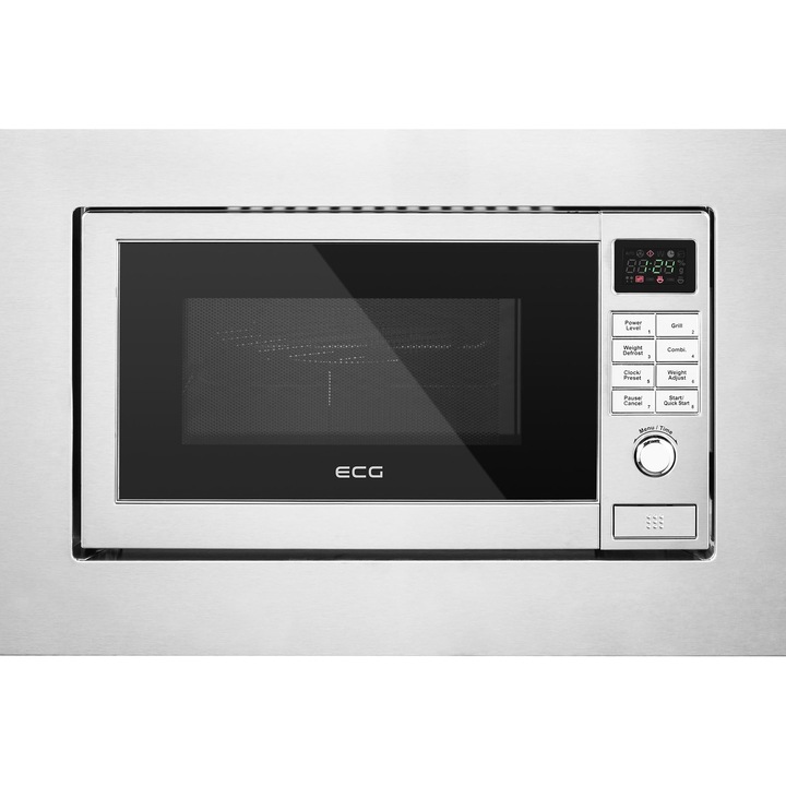 Cuptor cu microunde incorporat ECG, 20l, 800W, panou digital, argintiu