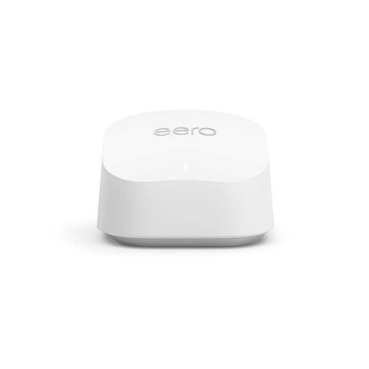 Router WiFi mesh Amazon eero 6+, 1 Gbps Ethernet, Acoperire de pana la 140 m2, Se conecteaza la peste 75 de dispozitive, Pachet unic, 2022