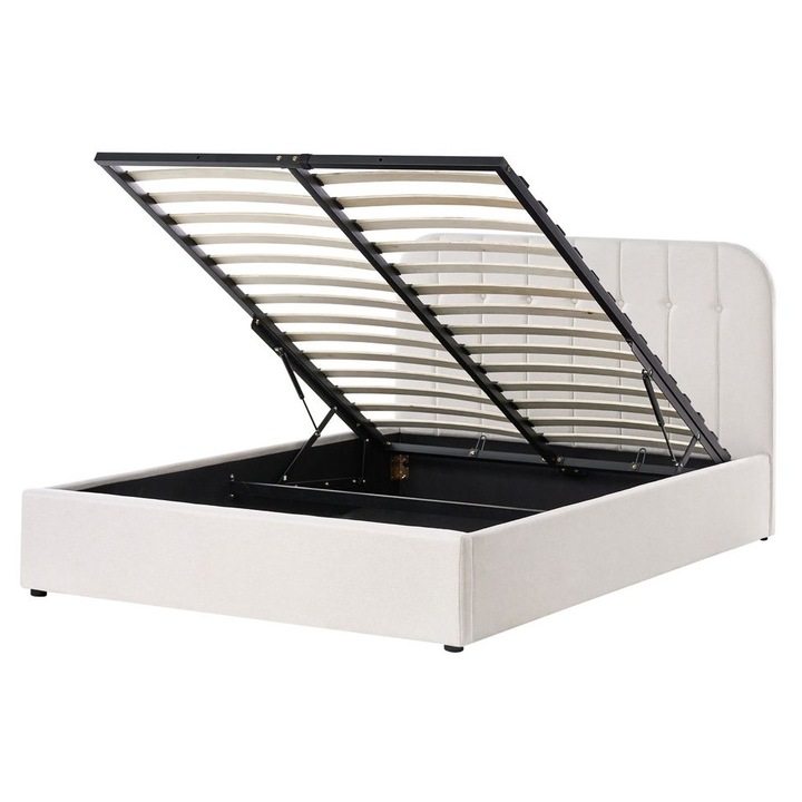 Pat otoman Challans 140 x 200 cm Alb-murdar