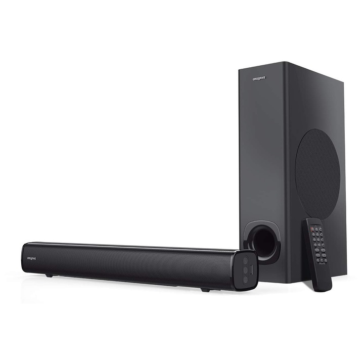 Creative Stage 2.1 Soundbar mélynyomóval, Bluetooth, fekete