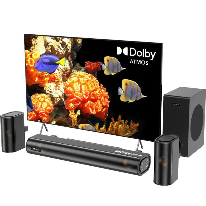Hiwill 4.1 csatornás soundbar, 300W, mélynyomóval, HDMI, Hielite A41