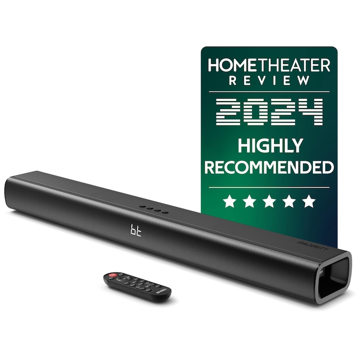 Soundbar Majority Naga 80, 2.2-es audiorendszer, belső mélynyomó, Bluetooth, falra szerelhető