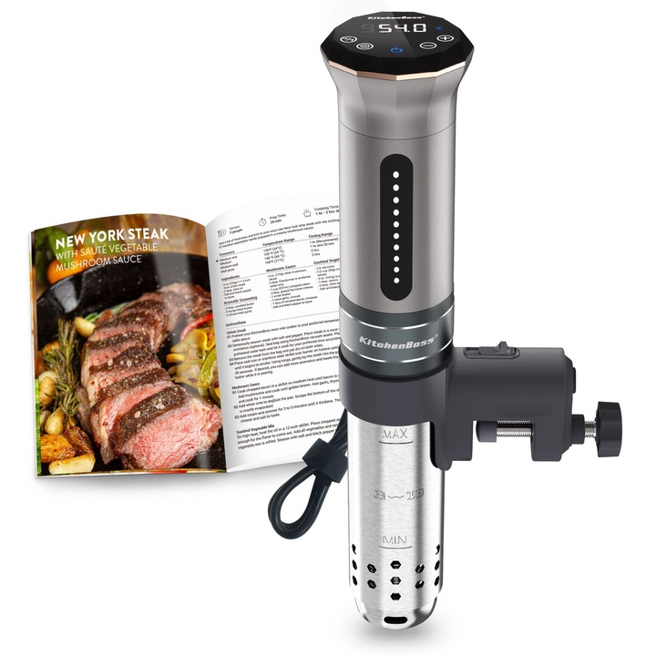 Multicooker KitchenBoss Sous-vide, IPX7 vízálló, időzítővel, ezüst