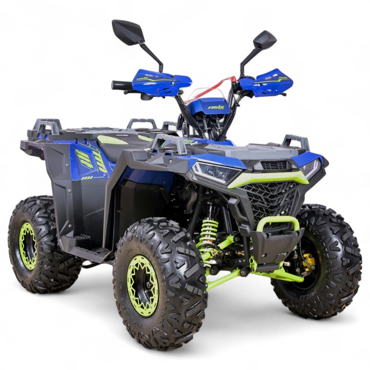 Atv copii Asix Grizzly 125cc, roti 8 inch, 3+1 viteze, culoare bleumarin/verde