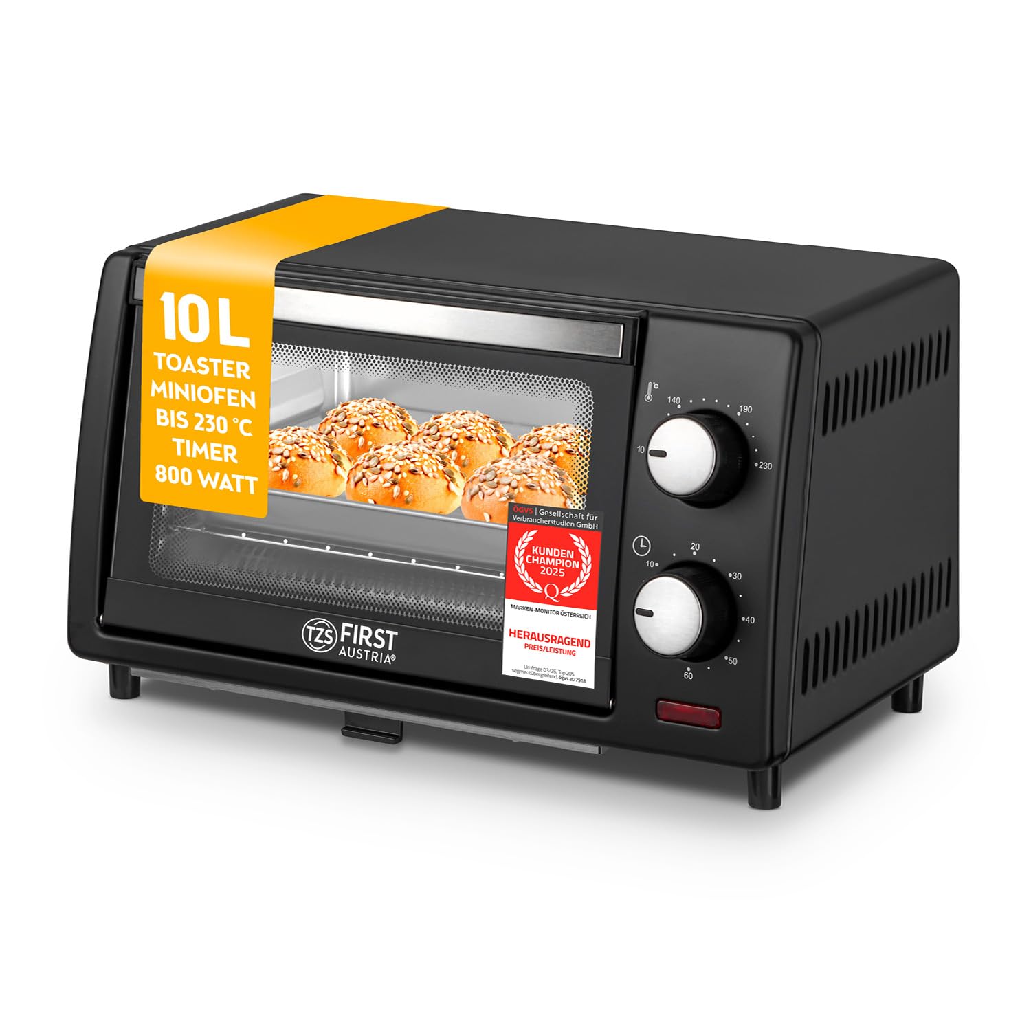 Cuptor electric TZS First Austria Mini, 10L, 800W, 230C, cu