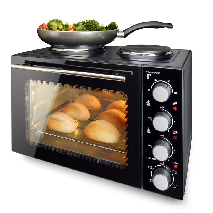Cuptor electric, Emerio, 32 l, 1500 W, convectie, cu 2 plite, inclus tava de copt si gratar