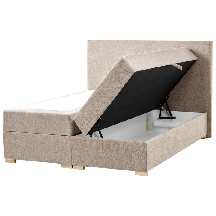 Pat divan cu depozitare Major 140 x 200 cm Taupe