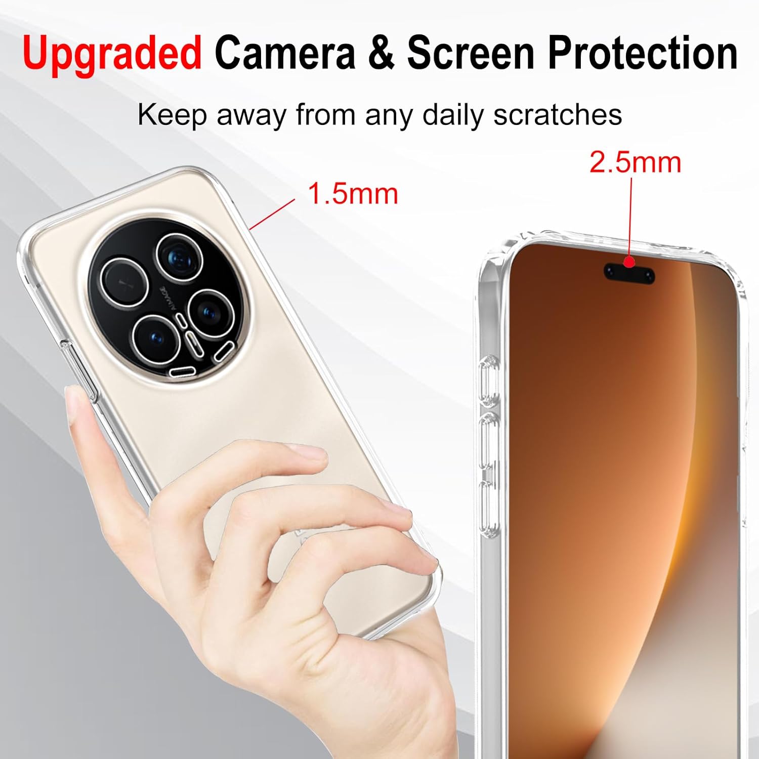 Husa pentru Honor Magic 8 Pro, Anti-Shock 1.5mm, cu protectie lentile, transparenta