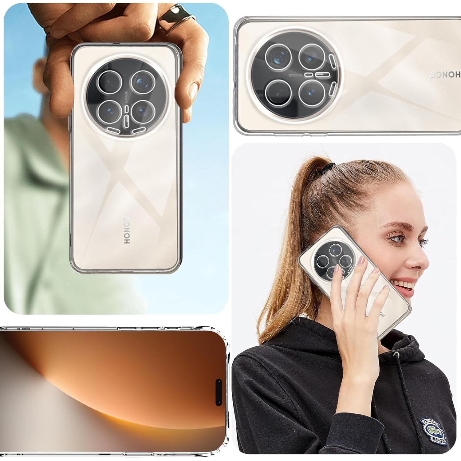 Husa pentru Honor Magic 8 Pro, Anti-Shock 1.5mm, cu protectie lentile, transparenta