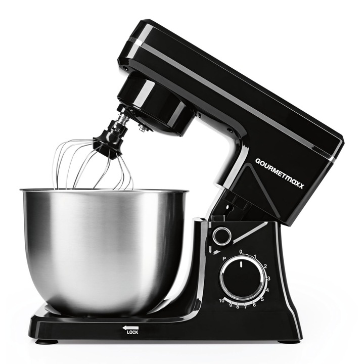 Mixer GourmetMaxx 3 az 1-ben tálalóval, 5 tartozékkal, 1500 W, fehér