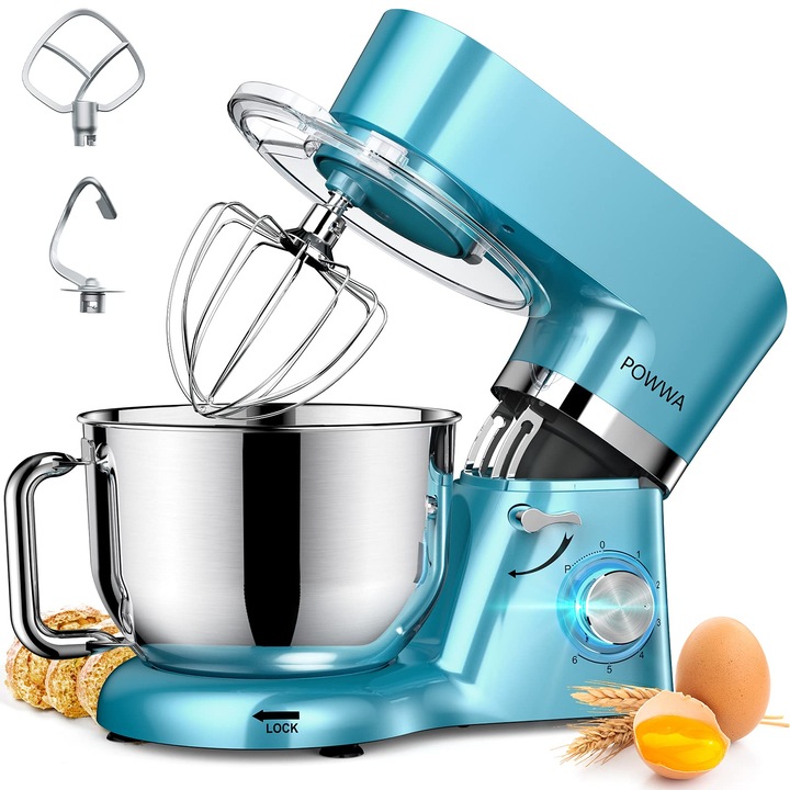 Függőleges mixer Powwa 6, 2 L, 1500 W, 6+1 sebesség, habverővel és tésztakampóval